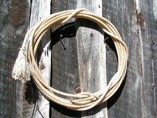 Old Lasso Rope, "Retired" Cowboy Lariat, Vintage Western Wall Hang 4