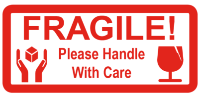 Fragile Please Handle With Care Small Red Postal Sticky Labels Stickers Ebay