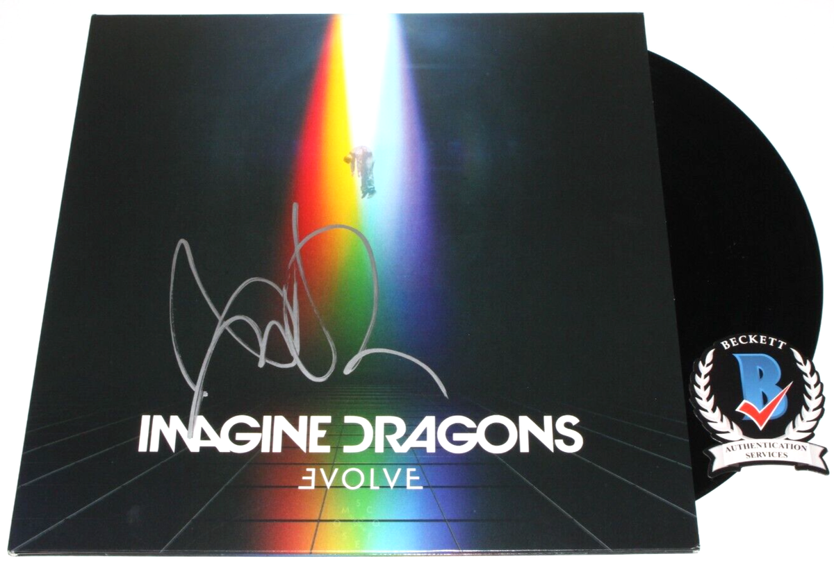 DAN REYNOLDS IMAGINE DRAGONS SIGNED 'EVOLVE' ALBUM VINYL RECORD LP