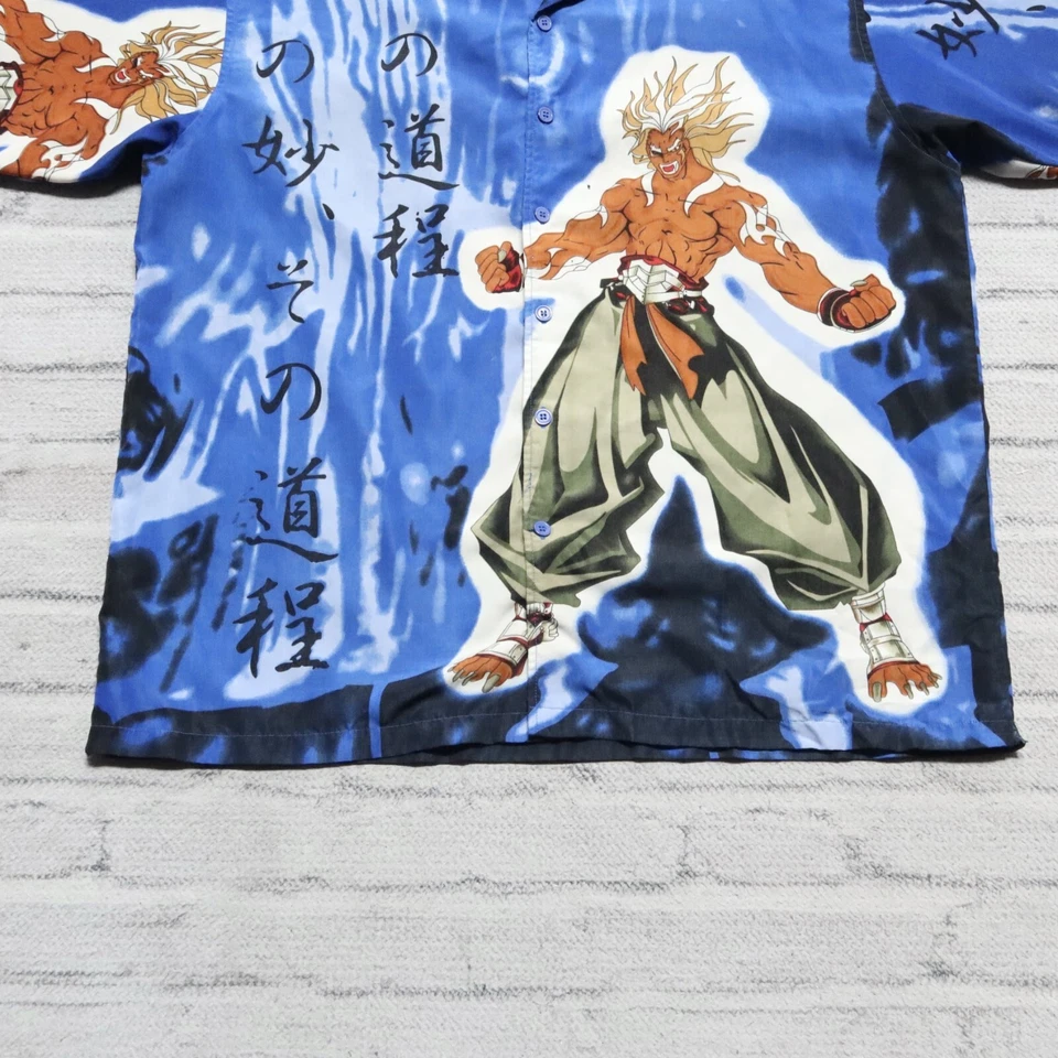Vintage Anime Button Down Shirt Size XL Jaws Street Fighter Dragon Ball Z - Image 4 of 4