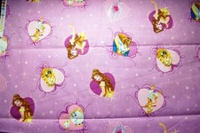 Beauty and the Beast Belle and friends lavender cotton fabric-sold by HALF YARD