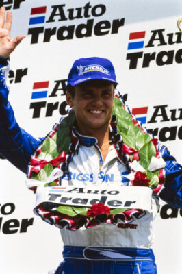 Rickard Rydell 2nd position on the podium BTCC 1999 Motor Racing Old Photo