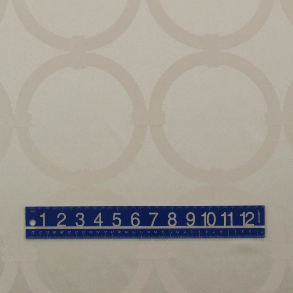DESIGNER CONTEMPORARY SATEEN CIRCLE IVORY DRAPERY MULTIUSE FABRIC BY YARD 58"W - Image 4 of 4
