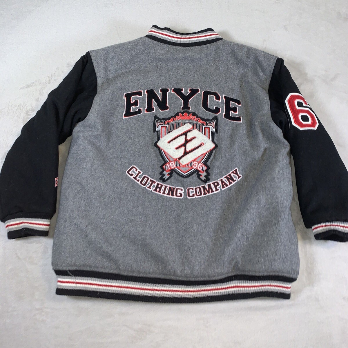 Enyce Varsity Letterman Jacket Mens Small (Tag M Fits S) Wool Hip
