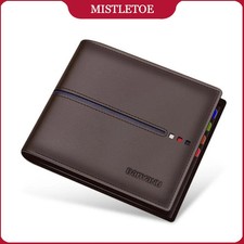 RFID Protection Men Leather Wallet Business Small Cowhide Purse for Men Fashion