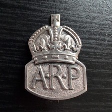 1938 WW2 ARP Sterling Silver Lapel Brooch Hallmarked Vintage Badge