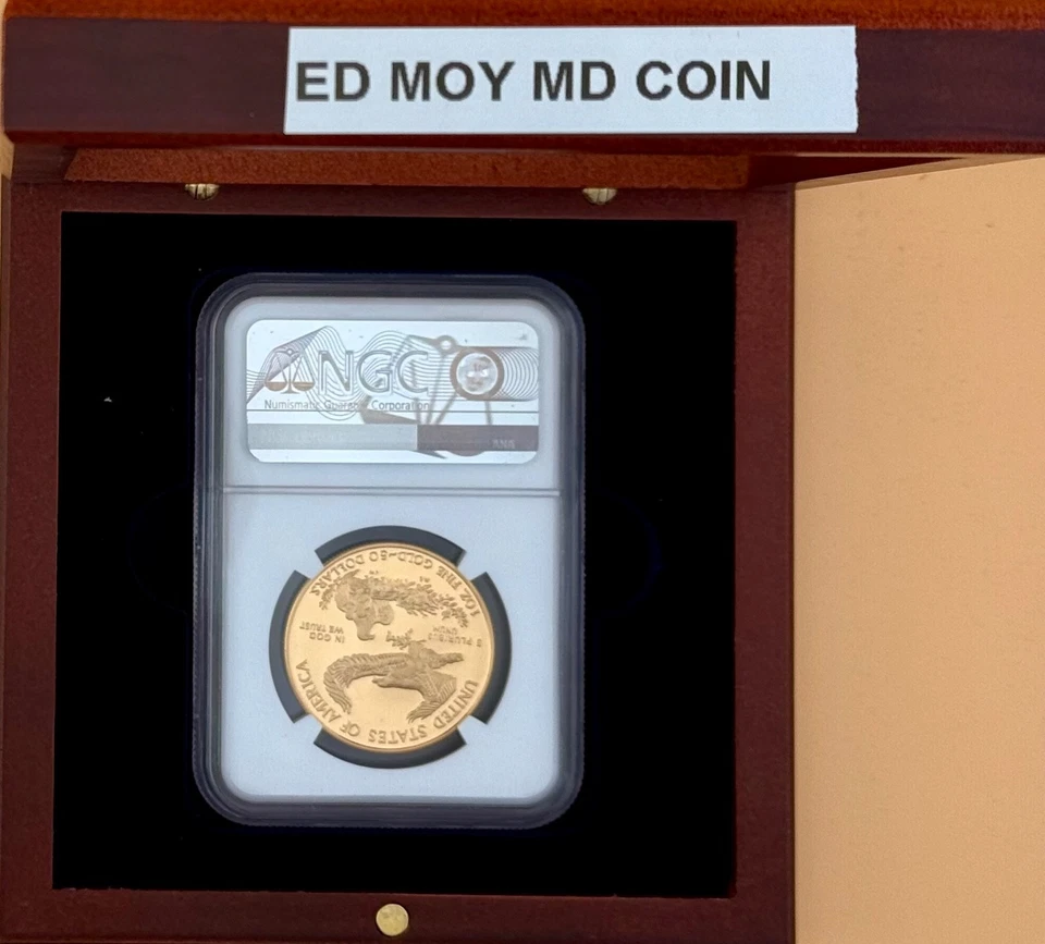 American Gold Eagle 2008-W $50 NGC PF 70 firmado por Ed Moy Foto 4 de 4