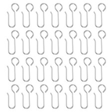 S 28pcs Metal Curtain Hooks, Silver
