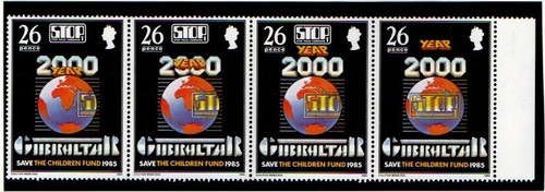 Gibraltar 1985 Save the Children Fund Stop Polio Campaign strip SG518-21 MNH