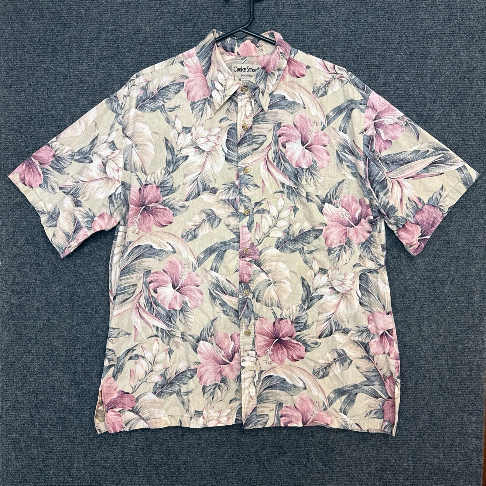 Cooke Street Hawaiian Button Up Shirt Shortsleeve Tropical Vacation USA XL