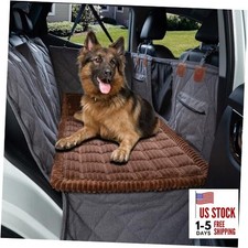 Dog Bed for Car Back Seat, Non-Slip Backseat Pet Bed Mat for Travel, Soft Brown