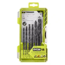 Black Oxide round Shank Drill Bit Set (15-Piece)