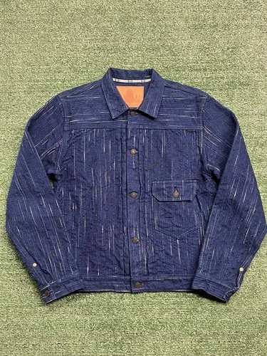 Studio D'Artisan Size 40 Kasuri Denim Indigo Hand Dyed Type 1 Jacket D4508 video thumbnail