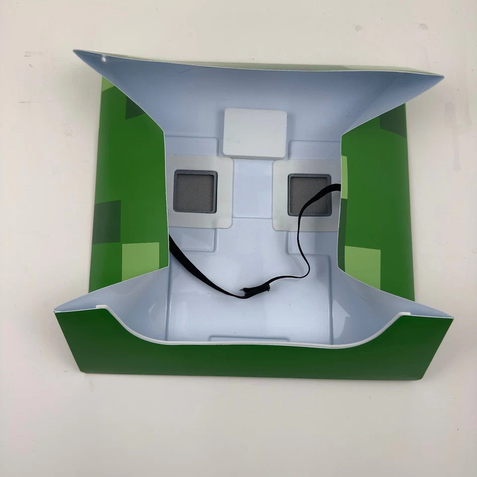 Minecraft Creeper Costume Mask Full Face Helmet 11” Square – Halloween Cosplay - Image 2 of 4