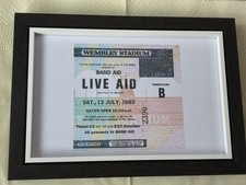 LIVE AID 1985 Wembley Stadium London framed ticket embossed hammered print 10.99