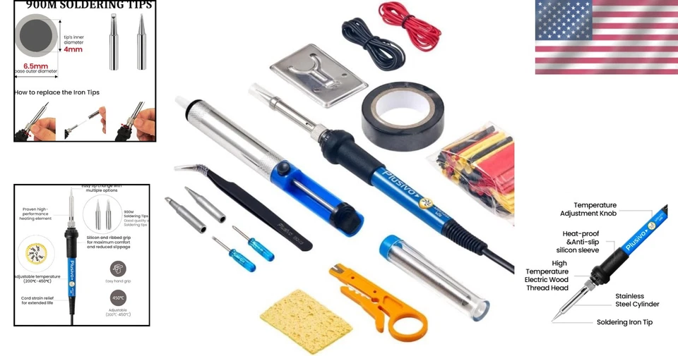 Professional 60W Adjustable Temperature Soldering Kit for Electronics Repair - Image 2 of 4