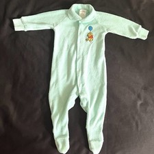 VTG Disney Winnie the Pooh Baby 12 Mth Sleepsuit Terry Toweling Embroidered USA
