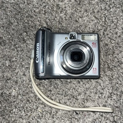 Canon PowerShot A560 7.1MP Digital Camera 4x Zoom Tested Working + Case