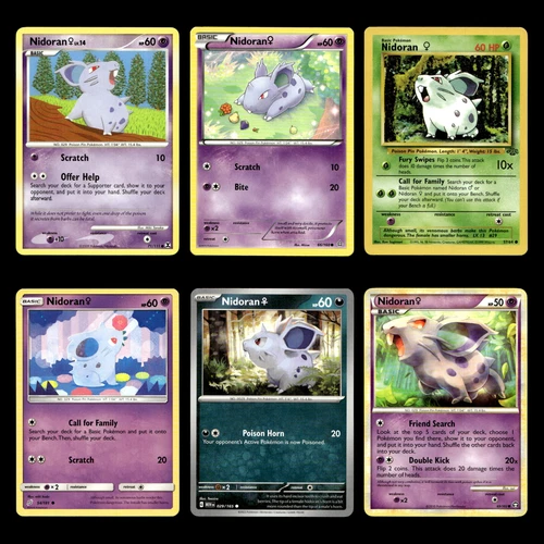 6x Nidoran Female Lot 71 Platinum Rising Rivals Pokemon Cards Collection Set TCG