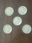 Lot Of 5 Silver Peace Dollars