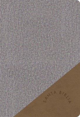 Biblia Reina Valera 1960 Letra Grande, tama�o manual, gris y marr�n, s�mil piel,