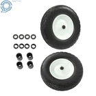 2 Pack Flat Free Tire And Wheel 16-4.80/4.00-8" - Solid Tire 5/8" Axle Bore Hole