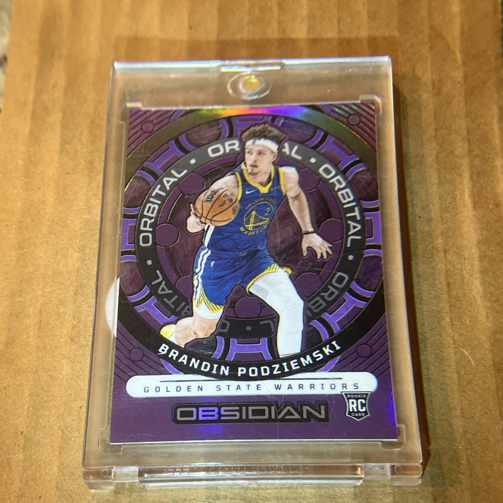 Brandin Podziemski 2023-24 Panini Obsidian Orbital Purple Flood /49 Warriors