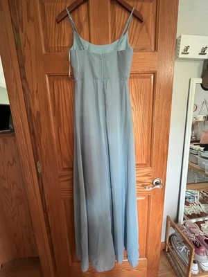 birdy grey blue dresses Dusty Blue Bridesmaid Dress Shiny Satin Size 0X