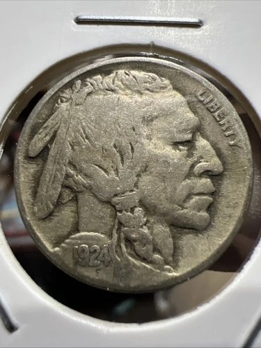 1924 Buffalo Nickel Fine Condition Full Date Partial Horn