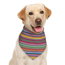 Mexican Serape Color Stripe Dog Bandana Scarf Triangle Bibs Pet Accessories C...