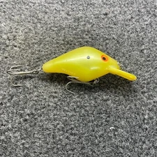 Mann's Razorback Pig Vintage Squarebill Crankbait Fishing Lure 2.25" Chartreuse