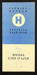 1955 Tourist Hotels Guide Riviera Cote D'Azur France Vintage Travel Brochure