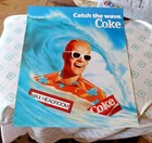 Vintage 1986 Max Headroom Coke Coca-Cola 14x17 Poster Catch The Wave NOS Ocean