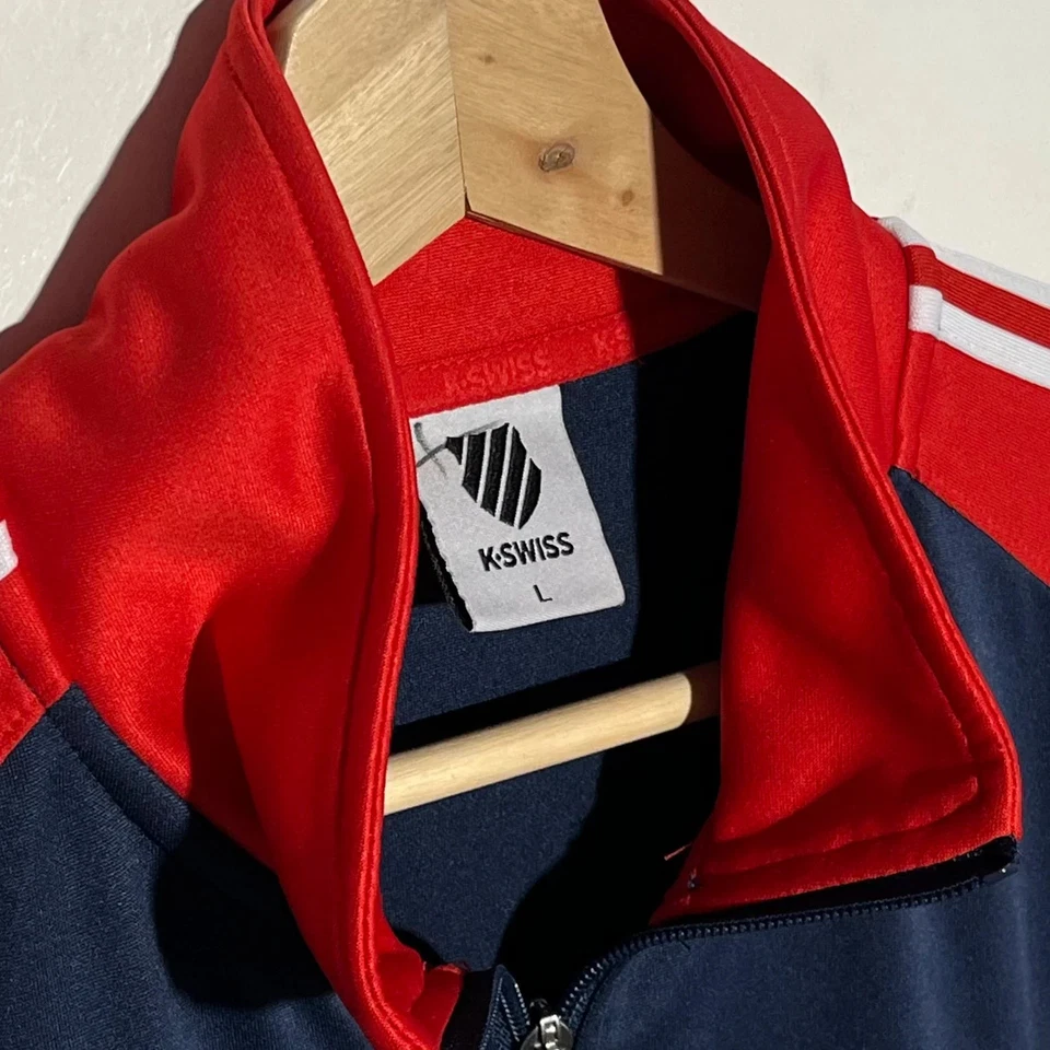 K-Swiss Holland Netherlands Team Issued Navy Blue Red Tennis Track Jacket Large - Image 3 of 4