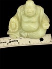 Antique Chinese Pale Green Serpentine Jade Happy Buddha Figurine 3.5" Statue — photo 3