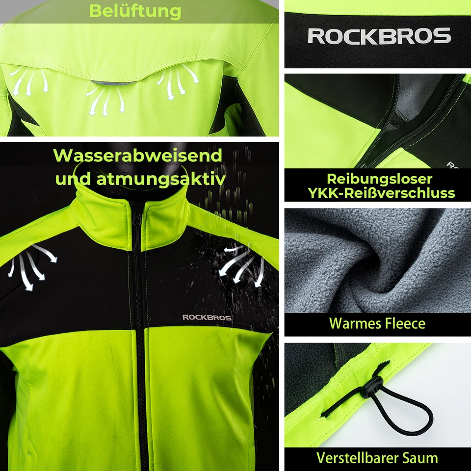 ROCKBROS Winter Fahrradjacke/Hose Herren Winddicht Thermo Sportset EU Gr. M-4XL - Bild 3 von 4