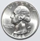1948 Washington Quarter CHOICE BRILLIANT UNCIRCULATED (K302)