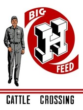 Big H Animal Feed - CATTLE CROSSING NEW Sign: 18 x 24" USA STEEL XL Size
