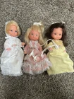 3 Vintage Mattel Barbie Heart Family Rosebud Baby Doll 1976 + Lace Bassinet