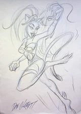 Darkstalkers 1995 The Animated Series SIGNED DAN KUBAT Hand Drawn Character Art