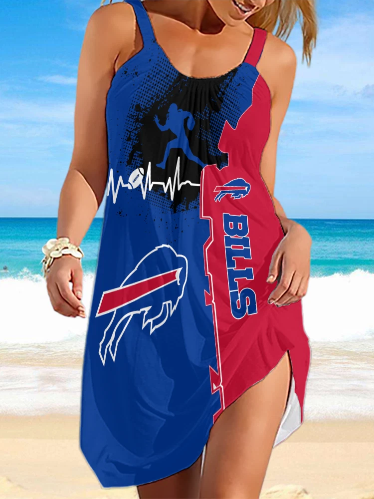 Women's Summer Beach Sundress Strap Dress Buffalo Bill Casual Dress