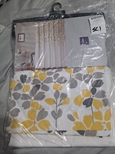 Lush Decor Fabric Shower Curtain 72" 72" Yellow Grey Floral