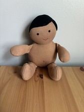 LOVEVERY Love Every Organic Cotton Baby Doll Plush Black Hair Tan Skin Tone 8  