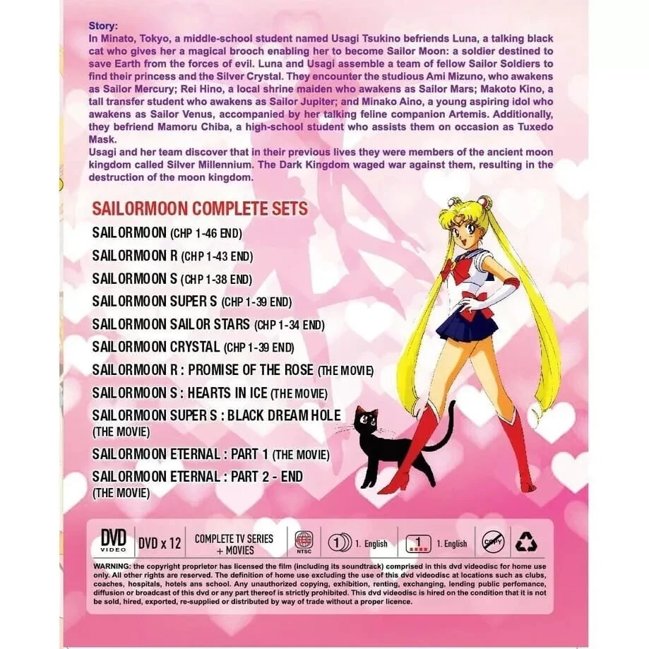 Sailor Moon DVD Complete Collection English Dub Series (Season 1-6+4 Movies) - Image 2 of 4
