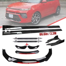 Front Bumper Lip Splitter Spoiler Side Skirt For Kia Soul 2010-2022 Body Kit