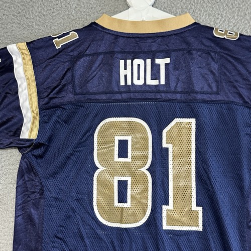 Tory Holt St Louis Rams Football Jersey Youth XL 18-20 Blue LA NFL #81 Boys Kids - Picture 4 of 4