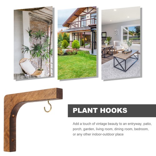 Wooden Plant Hanger Indoor Plant Wall Hanger Flowerpot Hook Wood Potted Plants - Picture 3 of 20