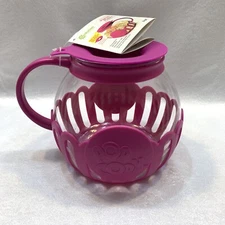 Ecolution Micro-Pop Microwave popcorn popper- 3QT temperature safe glass new.