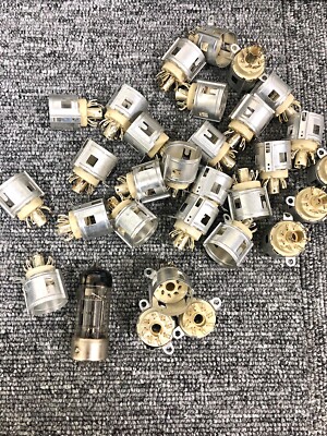 ECC40 EL41 Rimlock 8-pin Pure Silver Tube Sockets Made In Holland 1960s Mint