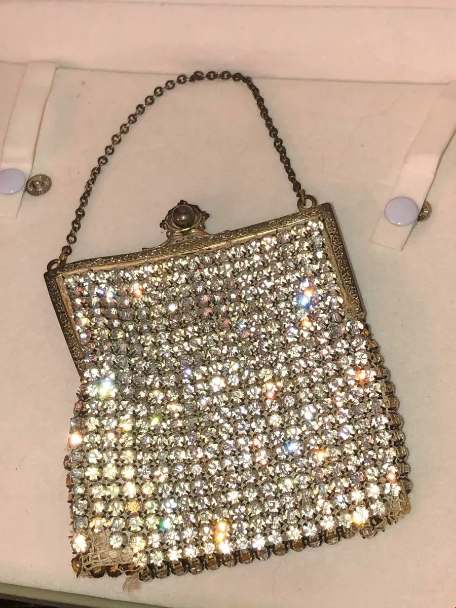 Antique Rhinestone Evening Bag Clutch Purse Flapper 1920s Repair